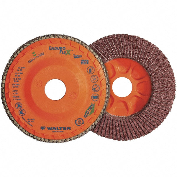 WALTER Surface Technologies 15Q456 Flap Disc 7/8" Hole, 60 Grit, Zirconia Alumina