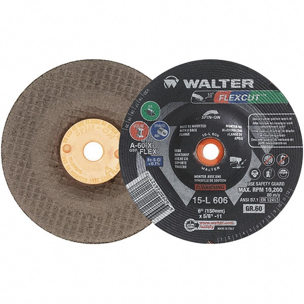 WALTER Surface Technologies 15L706 Depressed Grinding Wheel  Type 29,  7" Dia,  7/8" Hole,  Aluminum Oxide