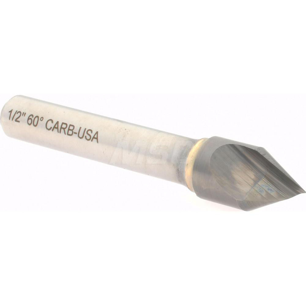 Hertel 331-006550 Countersink 1/2" Head Dia, 60.00 deg Included Angle, 1 Flute, Solid Carbide, Right Hand Cut
