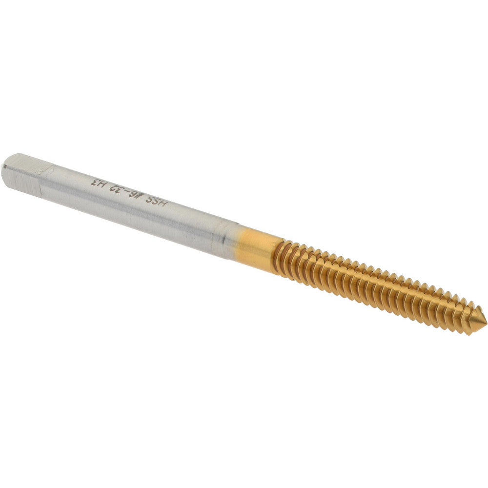 Hertel K010330AS25 Thread Forming Tap #6-32 UNC, 2B Class of Fit, Plug Chamfer, High-Speed Steel, Titanium Nitride Finish