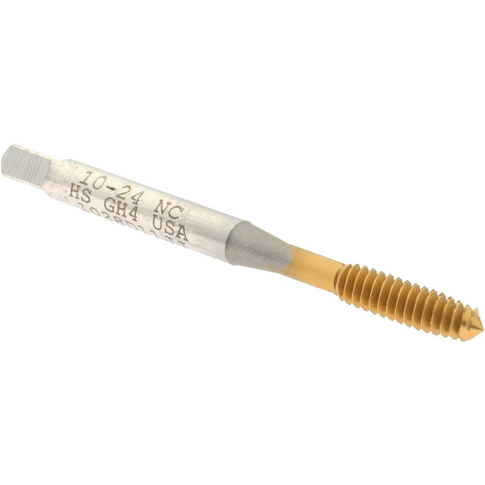 Hertel K010348AS25 Thread Forming Tap #10-24 UNC, Plug Chamfer, High-Speed Steel, Titanium Nitride Finish