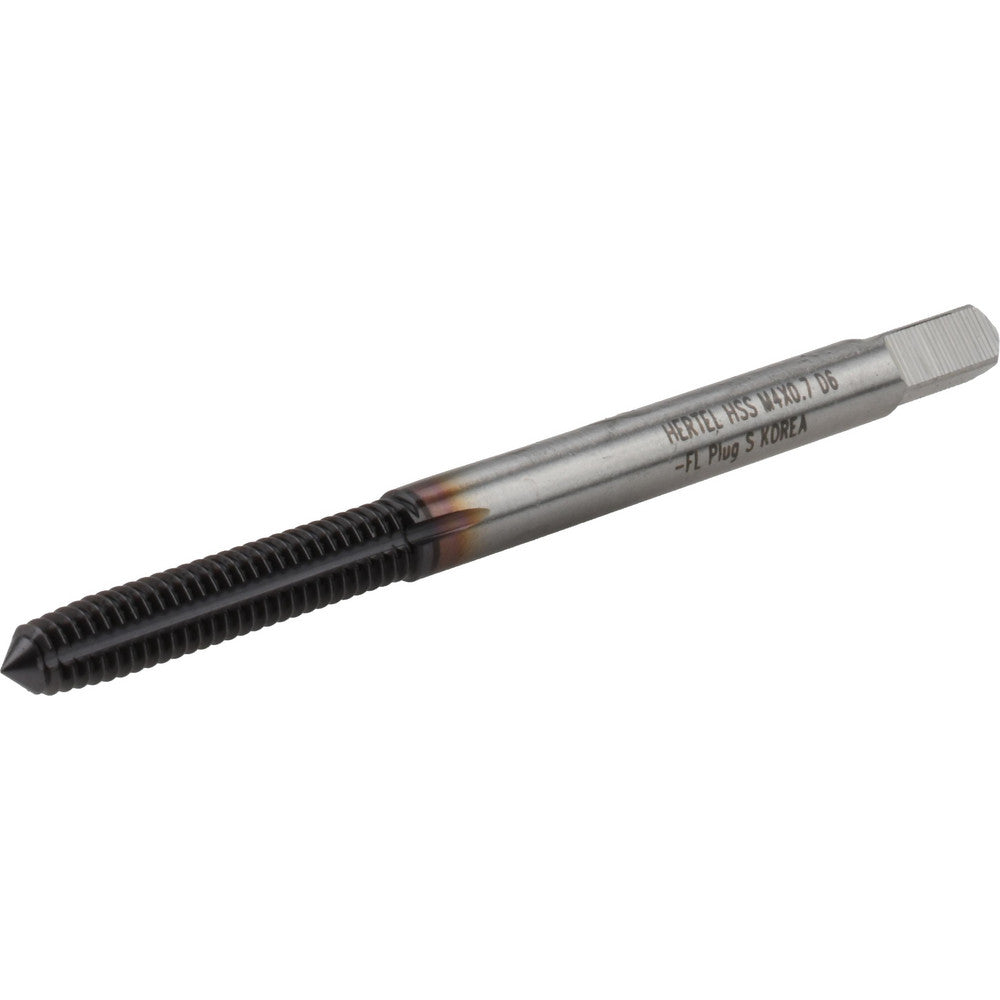 Hertel K010452AS85 Thread Forming Tap M4x0.7 Metric, Plug Chamfer, High-Speed Steel, TiCN Finish