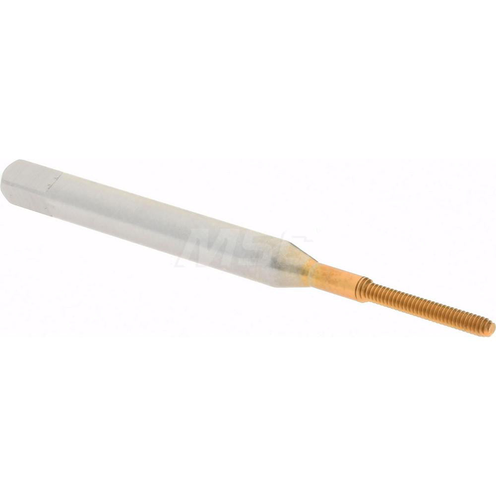Hertel K010300AS25 Thread Forming Tap #0-80 UNF, 3B Class of Fit, Bottoming Chamfer, High-Speed Steel, Titanium Nitride Finish