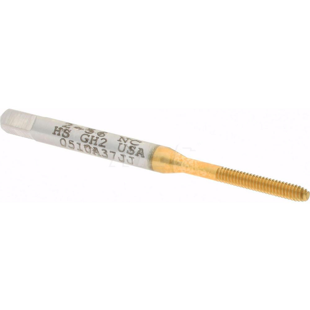 Hertel K010306AS25 Thread Forming Tap #2-56 UNC, 2B Class of Fit, Bottoming Chamfer, High-Speed Steel, Titanium Nitride Finish