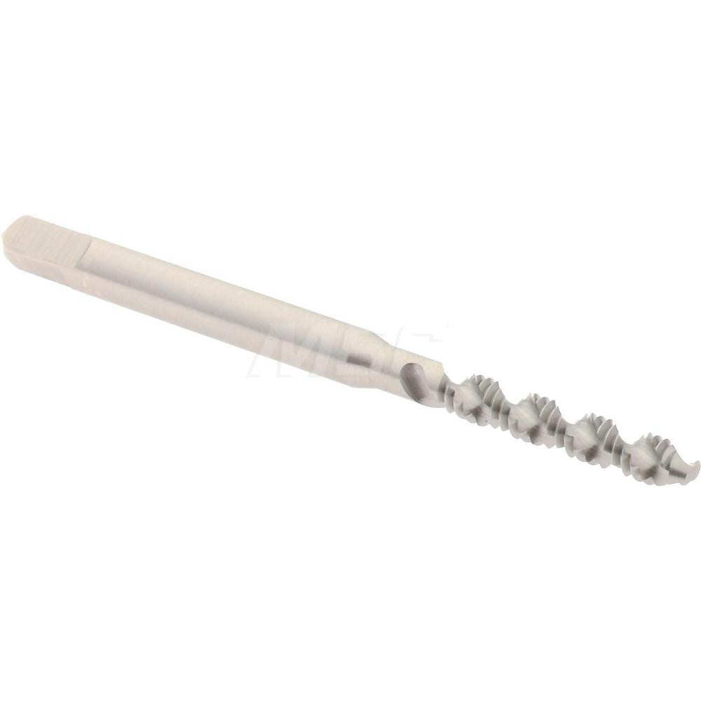Hertel K008096AS Spiral Flute Tap #4-40, UNC, 2 Flute, Bottoming Chamfer, 2B/3B Class of Fit, High-Speed Steel, Bright/Uncoated Finish