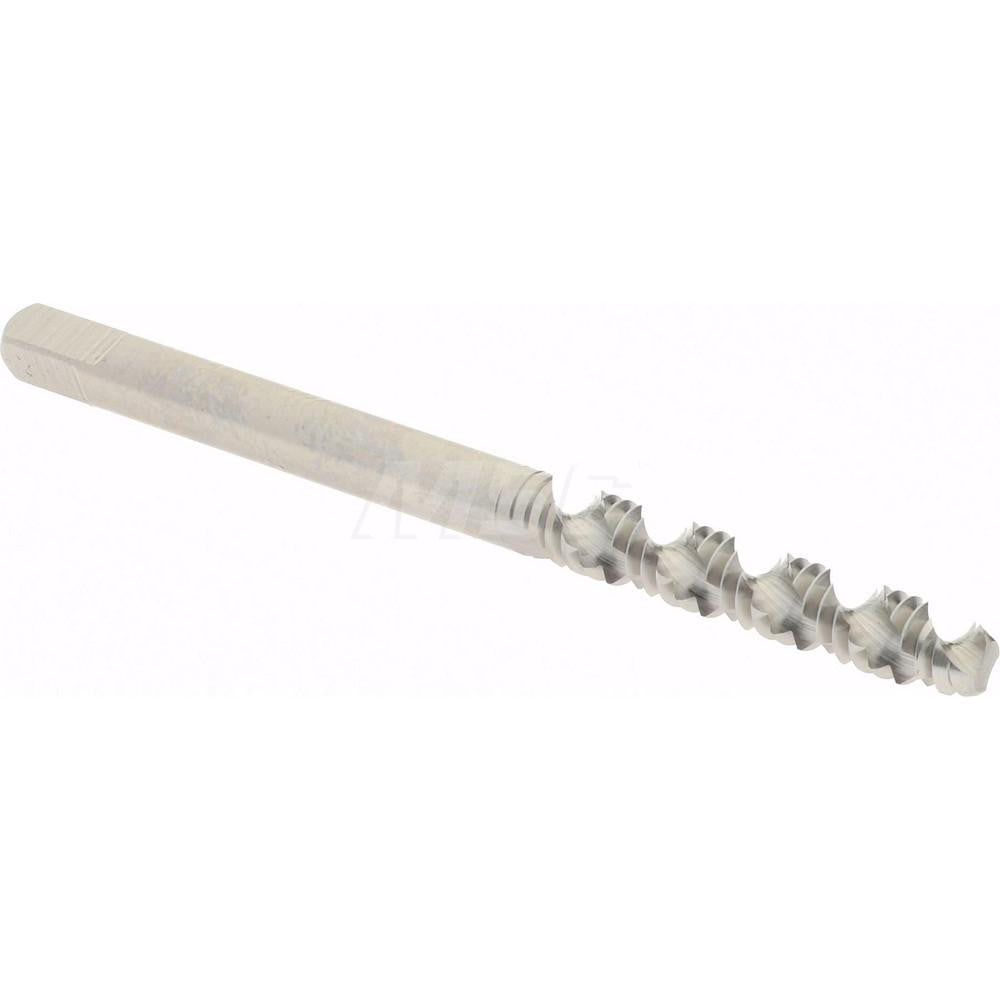Hertel K008166AS Spiral Flute Tap #6-32, UNC, 2 Flute, Bottoming Chamfer, 2B Class of Fit, High-Speed Steel, Bright/Uncoated Finish