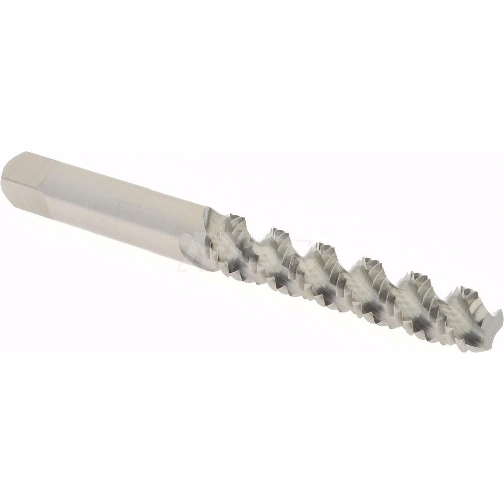 Hertel K027666AS Spiral Flute Tap M6x1, Metric Coarse, 3 Flute, Bottoming Chamfer, 6H Class of Fit, High-Speed Steel, Bright/Uncoated Finish