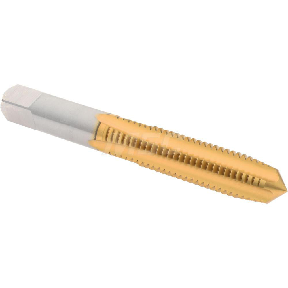 Hertel K027757AS25 Straight Flute Tap M10x1.5 Metric Coarse, 4 Flute, Plug Chamfer, 6H Class of Fit, High-Speed Steel, Bright/Uncoated Finish