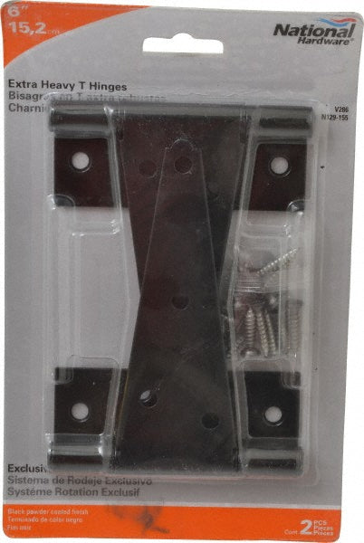 National Hardware N129-155 T Hinge 4-21/32" Wide, 0.125" Thick, 8 Mounting Holes