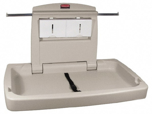 Rubbermaid FG781888LPLAT Baby Changing Station, Horizontal, Antimicrobial Protection, Durable, Easy Maintenance