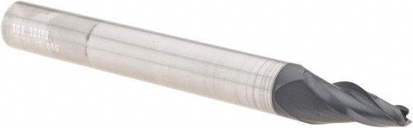 Kyocera SGS Precision Tools 32358 Tapered End Mill 10 deg Angle per Side, 1/8" Small Dia, 3/4" LOC, 3 Flute, Solid Carbide, Square End