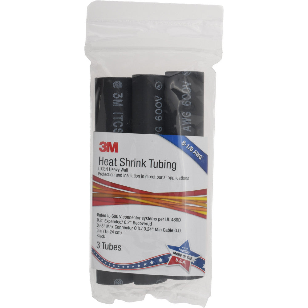 3M 7010398985 Heat-Shrink & Cold-Shrink Sleeve 0.8" ID Before Shrinking, 0.2" ID After Shrinking, 6" OAL