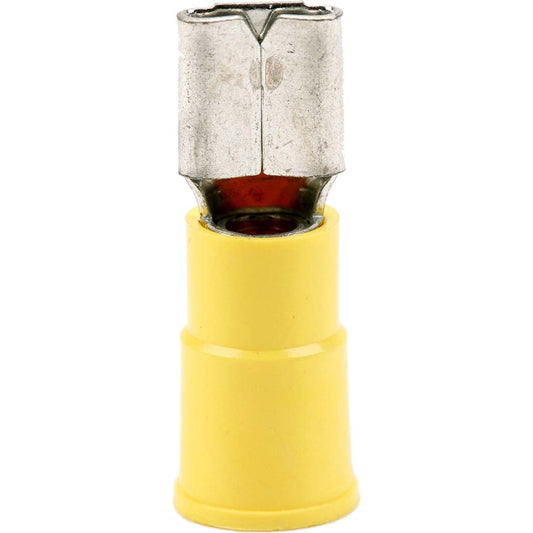 3M 7010349263 Wire Disconnect Female, Yellow, Vinyl, 12-10 AWG, 1/4" Tab Width