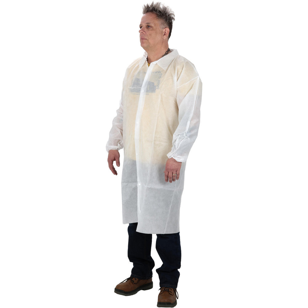 PRO-SAFE KM-LC0-WE-SMS-XL-WHITE Lab Coat 1.41 oz Material, Size X-Large, SMS