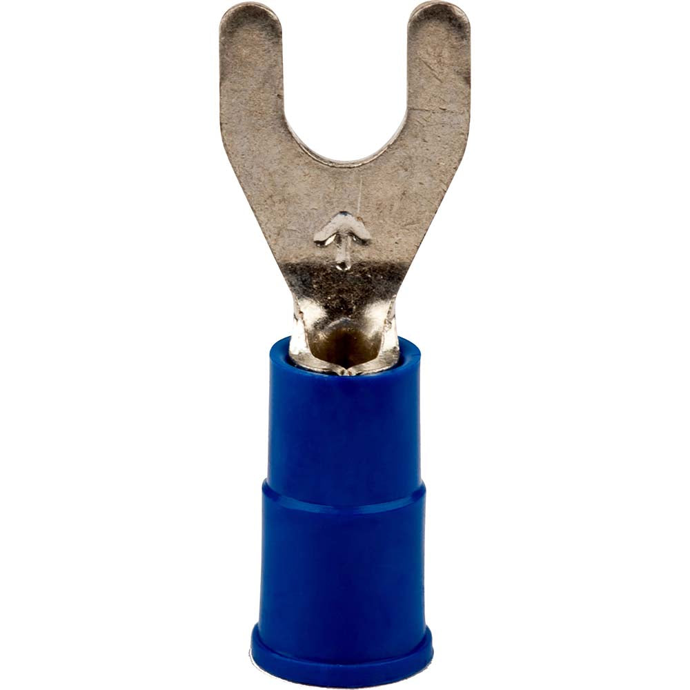 3M 7010397392 Standard Fork Terminal Blue, Vinyl, Partially Insulated, #10 Stud, Crimp