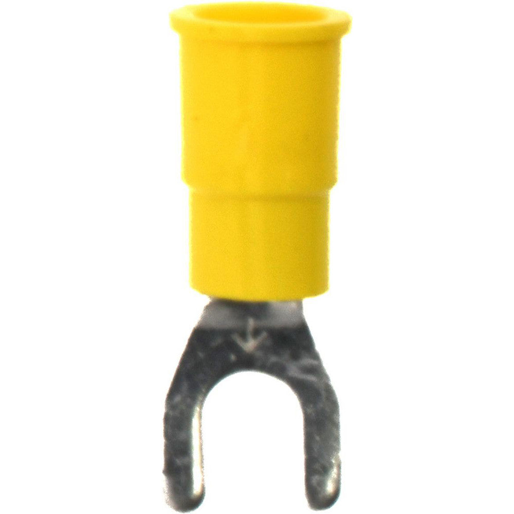 3M 7010297781 Standard Fork Terminal Yellow, Vinyl, Partially Insulated, #10 Stud, Crimp