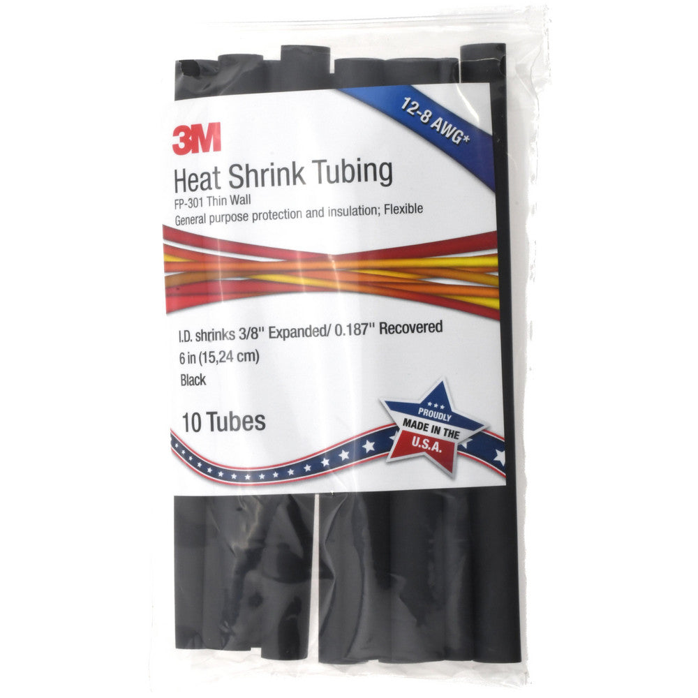 3M 7000133696 Heat-Shrink & Cold-Shrink Sleeve 3/8" ID Before Shrinking, 0.187" ID After Shrinking, 6" OAL