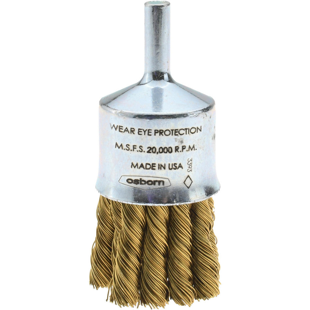 Osborn 0003007500 End Brushes 1" Dia, Brass, Knotted Wire