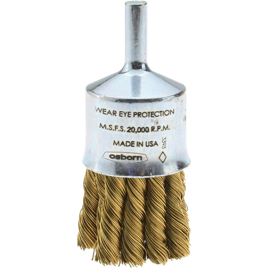 Osborn 0003007500 End Brushes 1" Dia, Brass, Knotted Wire