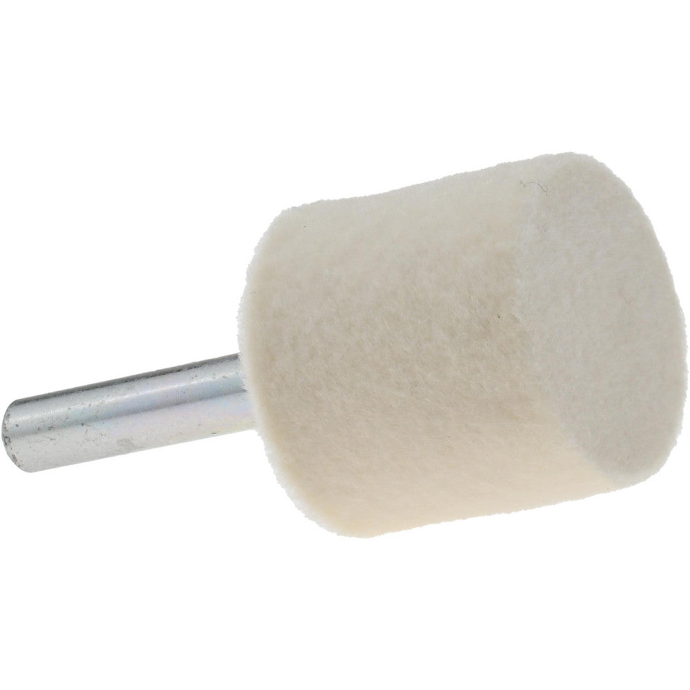 FALCON TOOL CO INC 08V-MFB1117 Mounted Polishing Bob Cylinder Shape, 1" Max Dia, 1/4" Shank Dia, Wool Felt