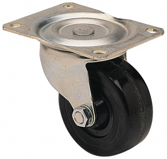 Albion 25124 Swivel Top Plate Caster Hard Rubber, 2" Wheel Dia, 1" Wheel Width, 150 lb Capacity, 2-1/2" OAH