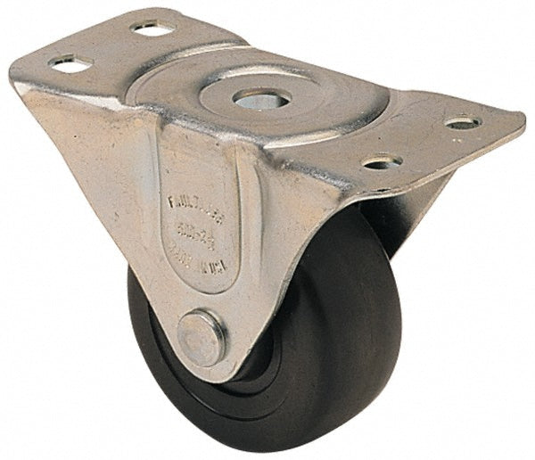 Albion 25783 Rigid Top Plate Caster Hard Rubber, 2" Wheel Dia, 1" Wheel Width, 150 lb Capacity, 2-1/2" OAH