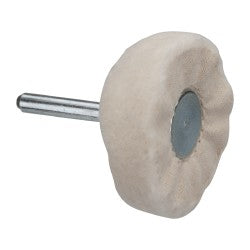 FORMAX MFG 515-402 Mounted Loose Sewn Buffing Wheel 2" Dia, 1/2" Thick, 1/4" Shank Dia