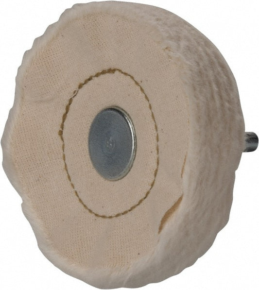 Formax Mfg 515-403 Mounted Loose Sewn Buffing Wheel 3" Dia, 1/2" Thick, 1/4" Shank Dia