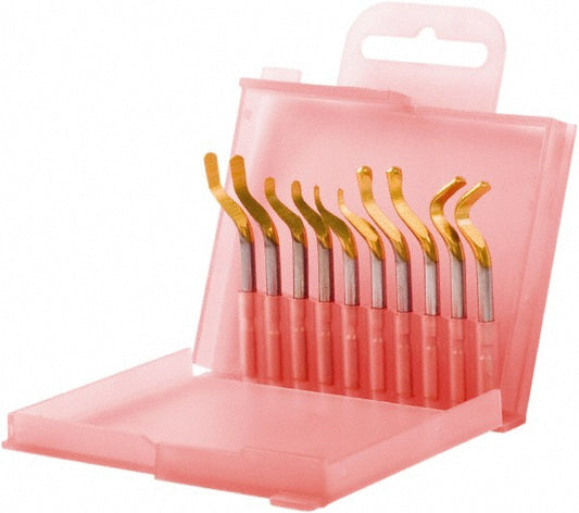 Shaviv 155-00259 Hand Deburring Tool Set 12 Pc, High Speed Steel