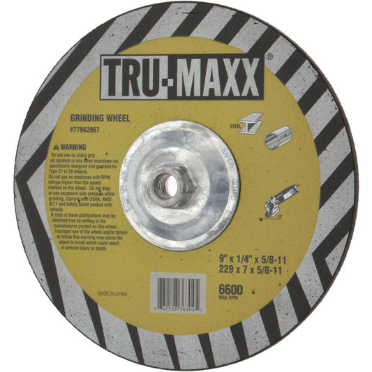 Tru-Maxx 620190 Depressed Center Wheel Type 27, 9" Dia, Aluminum Oxide