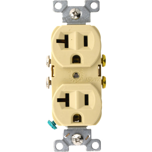 Cooper Wiring Devices CR20V Straight Blade Duplex Receptacle NEMA 5-20R, 20 Amps, Self-Grounding