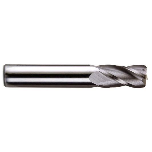 Melin Tool 11073 Corner Radius End Mill 3/16" Dia, 5/8" LOC, 0.01" Radius, 4 Flutes, Solid Carbide