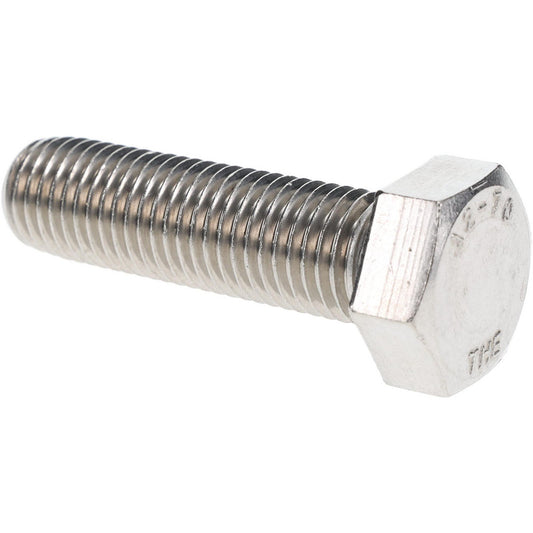 Value Collection 217431 Hex Head Cap Screw M20x2.5, 70.00 mm Length Under Head, Grade 18-8 & Austenitic Grade A2 Stainless Steel, Bright/Uncoated Finish