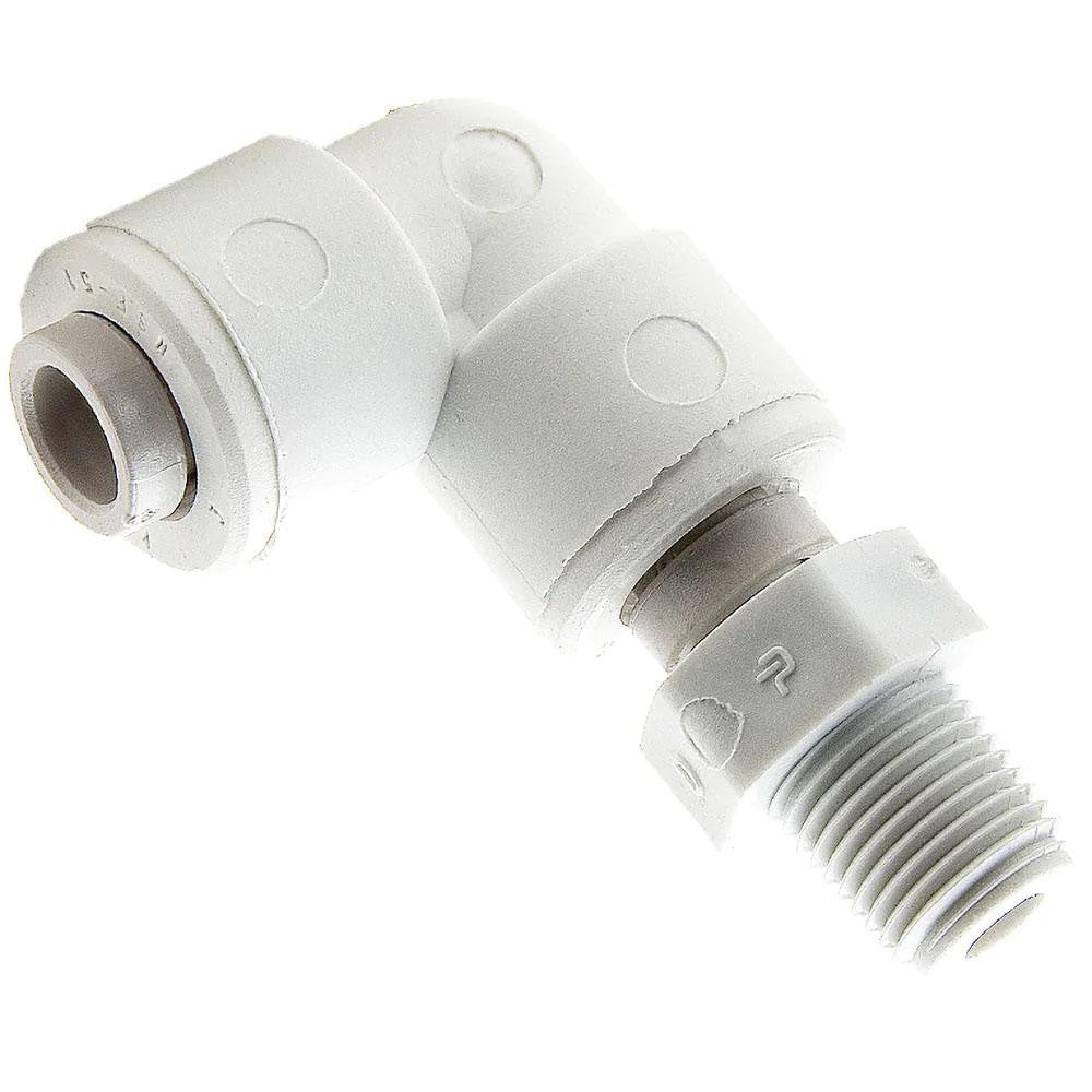 Parker PP4MES2 Push-To-Connect Tube to Pipe Tube Fitting Male Swivel Elbow, 1/8" Thread, 1/4" OD