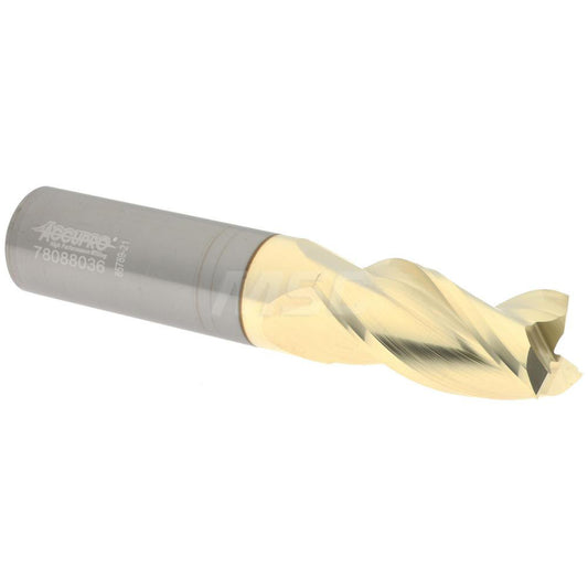 Accupro 314987 Square End Mill 3/4'' Dia, 1-1/2'' LOC, 3/4'' Shank Dia, 4'' OAL, 3 Flutes, Solid Carbide