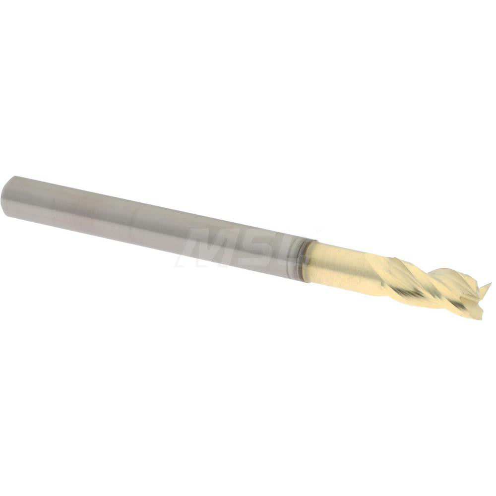 Accupro 2500458 Square End Mill  0.1250" Dia, 0.25" LOC, 0.125" Shank Dia, 1.5" OAL, 3 Flutes, Solid Carbide