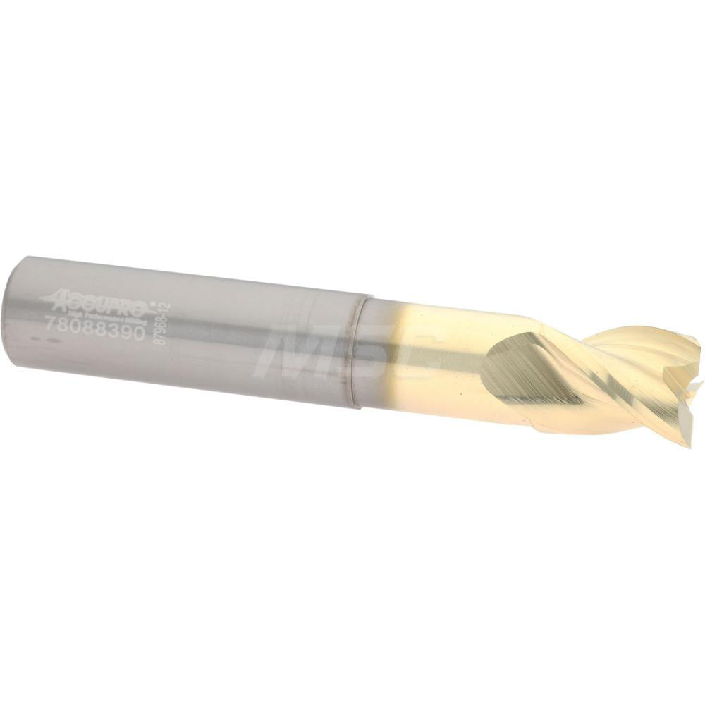 Accupro 315502 Square End Mill 1/2'' Dia, 5/8'' LOC, 1/2'' Shank Dia, 3'' OAL, 3 Flutes, Solid Carbide
