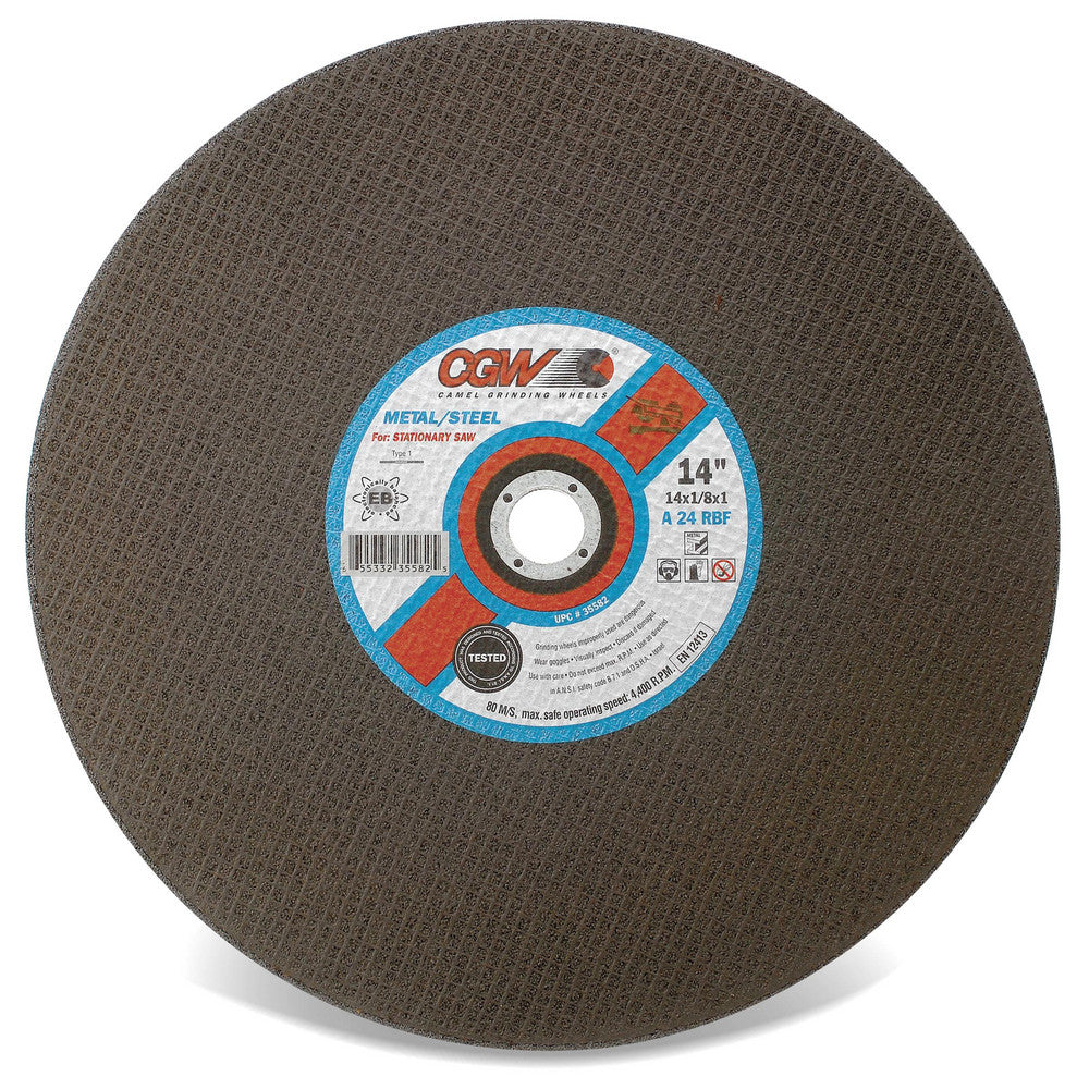 CGW Abrasives 70109 Cut-Off Wheel Type 1, 20" Dia, 3/16" Thick, 1" Hole, Aluminum Oxide