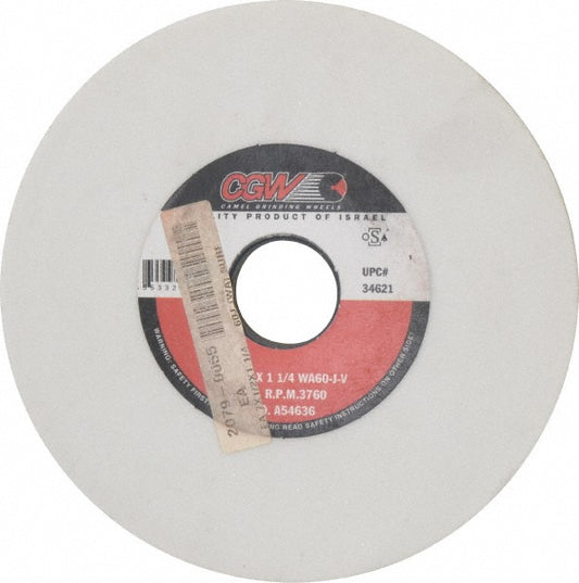 CGW Abrasives 34621 Surface Grinding Wheel 7" Dia, 1/2" Thick, 1-1/4" Hole, 60 Grit, J Hardness