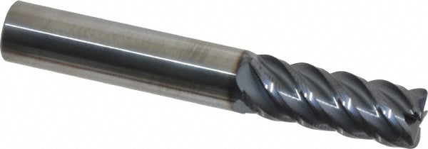Kyocera SGS Precision Tools 32573 Corner Radius End Mill 3/8" Dia, 1" LOC, 0.03" Radius, 5 Flutes, Solid Carbide