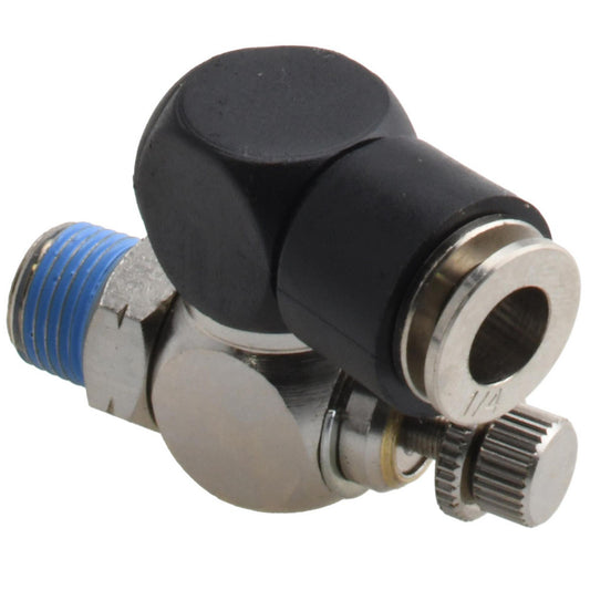 Pro-Source 4827000315PRO Air Flow Control Valve Flow Control Offset Inline, 1/4" Tube OD