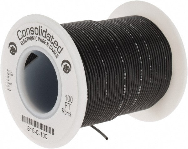 CONSOLIDATED ELECTRONIC WIRE & 815-0-100 26 AWG, 7 Strand, 100' OAL, Tinned Copper Hook Up Wire
