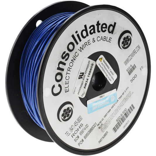 CONSOLIDATED ELECTRONIC WIRE & 822-6-500 18 AWG, 16 Strand, 500' OAL, Tinned Copper Hook Up Wire