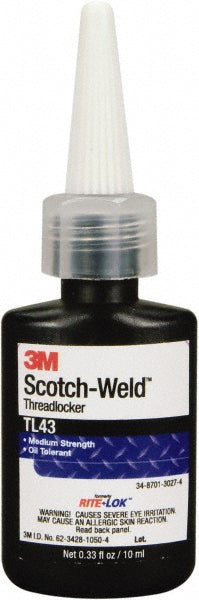 3M 7100039219 Threadlocker Blue, Liquid, 10 mL, Bottle