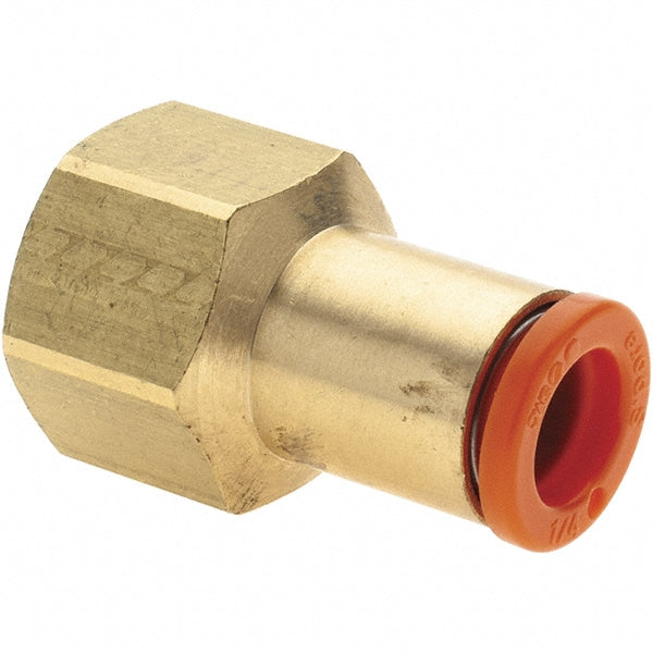 SMC Pneumatics KQ2F07-34A Push-to-Connect Push-to-Connect Fitting Connector, 1/4" OD