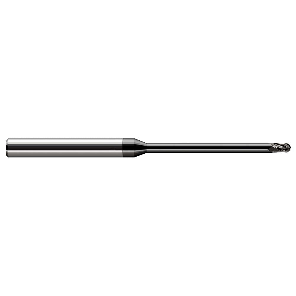 Harvey Tool 49231-C4 Ball End Mill 0.0310" Dia, 0.0460" LOC, 3 Flute, Solid Carbide