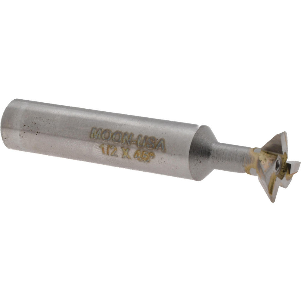 Made in USA Milling Cutters CTDT500-45 Dovetail Cutter 45 &deg, 1/2" Cut Dia, 5/32" Cut Width, Carbide Tipped