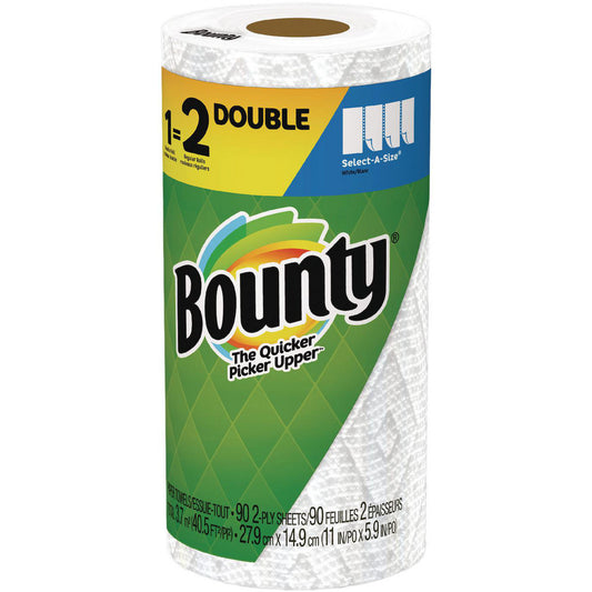 Bounty PGC15708 Paper Towels Form Perforated Roll  Container Type Roll  Recycled Fiber No  Color White  Roll per Case 24  Fits Dispenser None