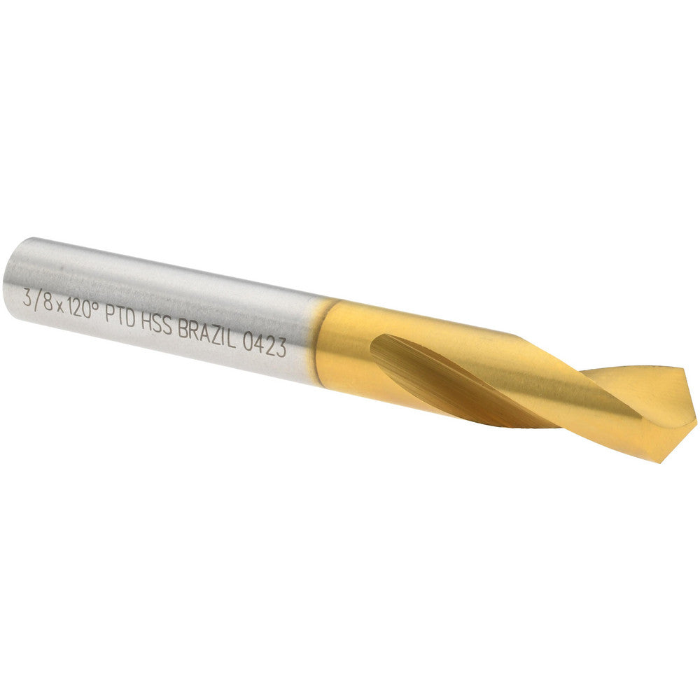 Precision Twist Drill 6000127 Spotting Drill 3/8" Dia, 120 &deg Point, 3-1/8" OAL, High Speed Steel