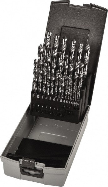 Precision Twist Drill 5995624 Drill Bit Set Jobber Length Drill Bits, 29 Pc, 118 &deg, High Speed Steel